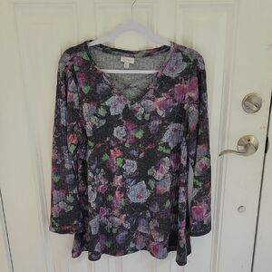 Avenue FLORAL Long Sleeve Tunic Size 14 / 16